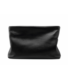 neutral black soft lamb skin leather business clutch bag