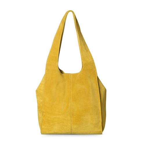 yellow famous brand design suede leather leisure hobo bag