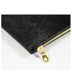 fashion wholesale black fur pony hair clutch bag