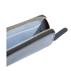 High quality oem designer ladies purse pocket zipper around RFID genuine leather wallet women