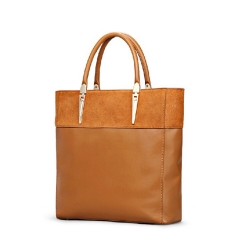 expensive handle hardware smooth leather and suede casual tote bag