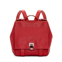 foldover flap top handle small grained leather backpack