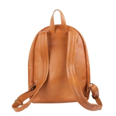 natural grain leather laptop compartment backpack with tassel keyring