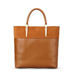 expensive handle hardware smooth leather and suede casual tote bag
