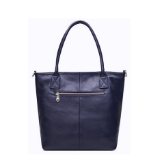Chinese factory wholesale black genuine leather lady tote bag handbag
