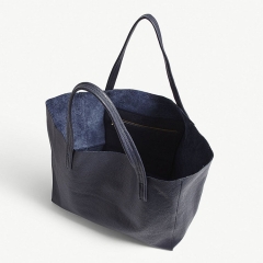 open top raw genuine leather lady OEM tote bag