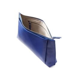 royalblue top grain leather clutch bag for lady