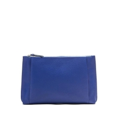 royalblue top grain leather clutch bag for lady