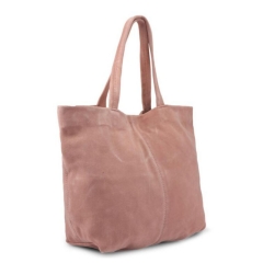 fashion design pink suede leather women tote bags handbag