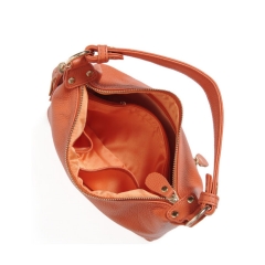 Elegant pebble genuine leather hobo bag with tassel for ladies