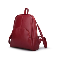 factory wholesale smooth leather bordeaux red women backpack handbag