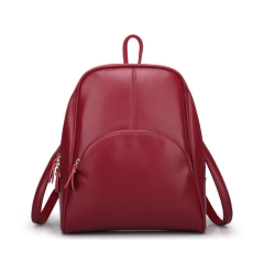 factory wholesale smooth leather bordeaux red women backpack handbag