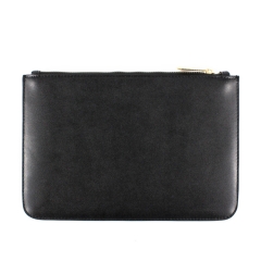 real leather smooth finish women zipper clutch bag
