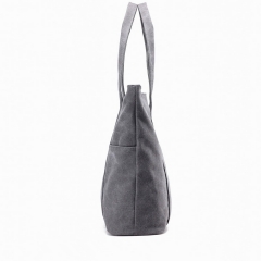 factory designer canvas tote bag with zipper pocket on the back women shopper