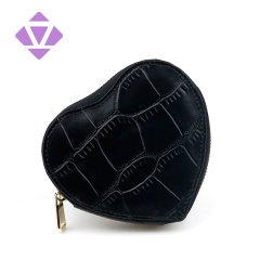 new customize small round shape leather mini zip coin purse