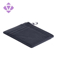 fashion design slim coin purse pebble leather zipper wallet card holder