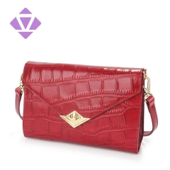 Small Women Leather Crossbody purses mini handbag adjustable messenger crocodile bag