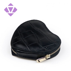 new customize small round shape leather mini zip coin purse