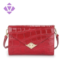 Small Women Leather Crossbody purses mini handbag adjustable messenger crocodile bag