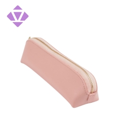 cheap PU leather pencil bag high capacity stationer pen bag for students