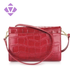 Small Women Leather Crossbody purses mini handbag adjustable messenger crocodile bag