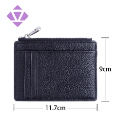 fashion design slim coin purse pebble leather zipper wallet card holder