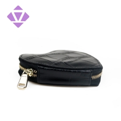 new customize small round shape leather mini zip coin purse