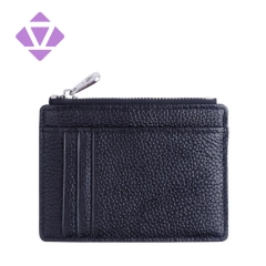 fashion design slim coin purse pebble leather zipper wallet card holder