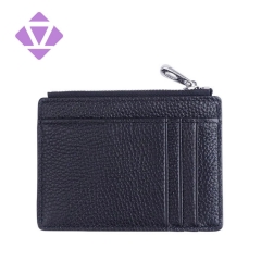 fashion design slim coin purse pebble leather zipper wallet card holder