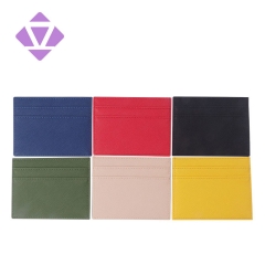 guangzhou factory custom colors saffiano leather slim cread card holder