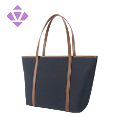 ZENVAN quality wholesale fashion nylon handbag leahter triming and handles tote women bag