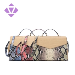 Guangzhou factory alibaba wholesale women hot seller shoulder bag female snake printed leather handbag