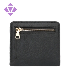 black casual style mens grain pebbled leather slim wallet