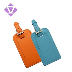 high quality custom private smooth leather label travel luggage tag