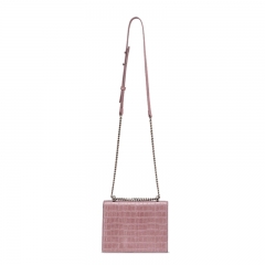 Custom new design hot sale simple luxury fashion lady crocodile print leather crossbody mini box bag shoulder bag for women