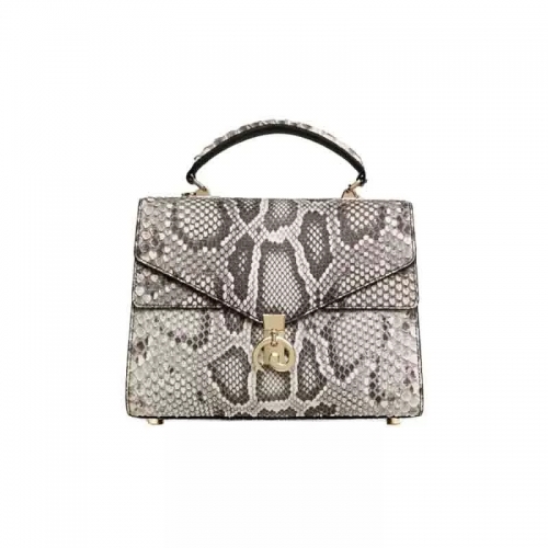 Luxury classical design animal skin print handbag charm snake print leather women shoulder bag customized