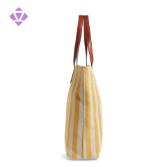 custom designer fabric canvas and claf leather tote bags women handbags
