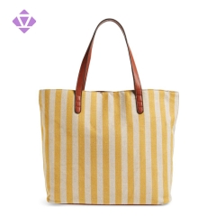 custom designer fabric canvas and claf leather tote bags women handbags