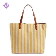 custom designer fabric canvas and claf leather tote bags women handbags