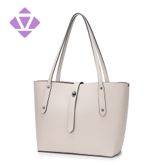 Fashion custom printed logo casual women handbag genuine leather tote bag