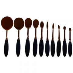 oval makeup brush set