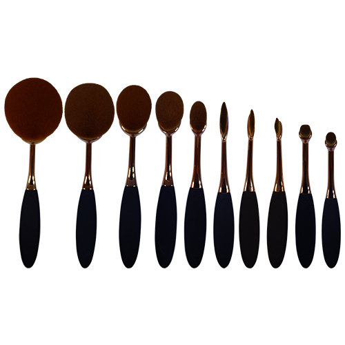 oval makeup brush set