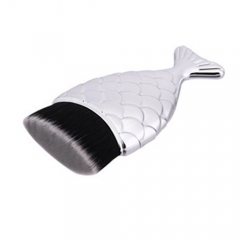 2018 Private label High quality synthetic hair face brush,fish shape powder foundation brush
