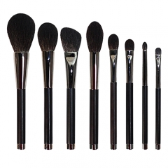OEM  makeup brush 8pieces classical makeup brush set wooden handle high quality synthetic fiber hair
