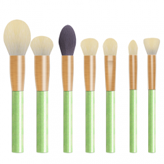 High quality factory 7piece makeup tools cyan rose gold nylon hair makeup brushes