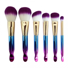 Eco-daily Makeup Brush Set, 6 PCS Fantasy unique shaped Handles Makeup Brushes Face Eye Shadow Foundation Blush Powder Liquid Cream brush kit
