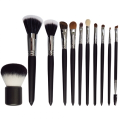 Professional 11 pcs Makeup Brushes Set Taper tail wooden handle, high quality synthetic hair and animal hair