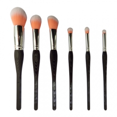 6 pieces Premium Cosmetic Makeup Brush Set Synthetic Makeup Foundation  Eyeshadow Powder Blush Brushes for liquid Cream Concealer Brush Set with Black
