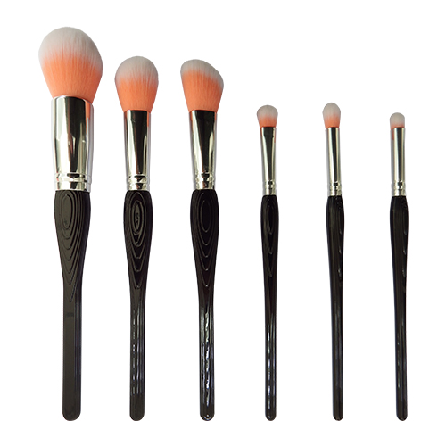 6 pieces Premium Cosmetic Makeup Brush Set Synthetic Makeup Foundation  Eyeshadow Powder Blush Brushes for liquid Cream Concealer Brush Set with Black