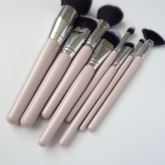 8Pcs Makeup Brush Set Premium Synthetic Kabuki Brush Cosmetics Foundation Concealers Powder Blush Blending Face Eye Shadows Silver Brush Se